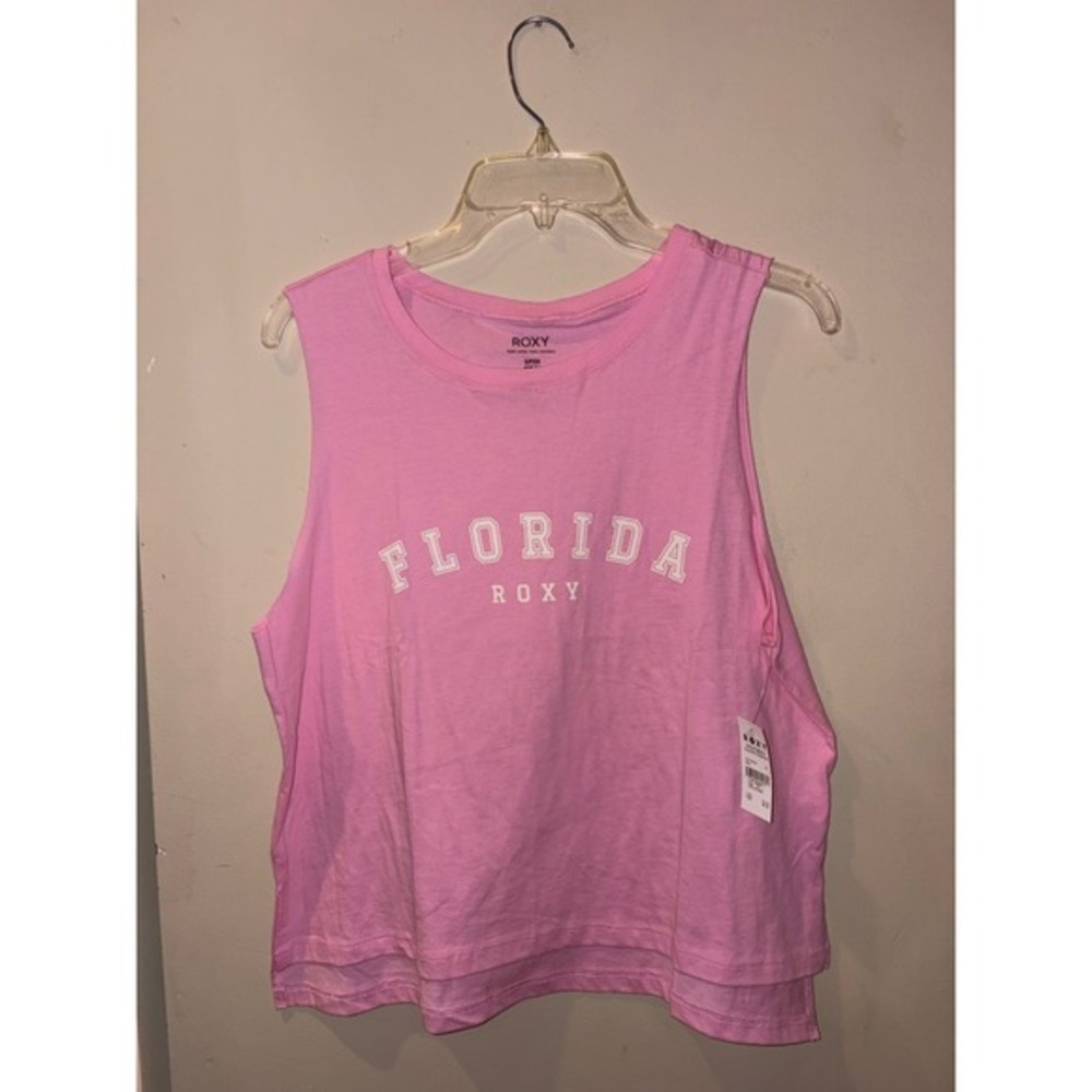 Roxy Collegiate Florida Pink Tank Top Muscle Tee ARJZT08052 Womens Small NWT $30